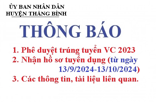 Tuyển dụng viên chức giáo dục năm 2023 huyện Thăng Bình (cập nhật đến 12/9/2024)